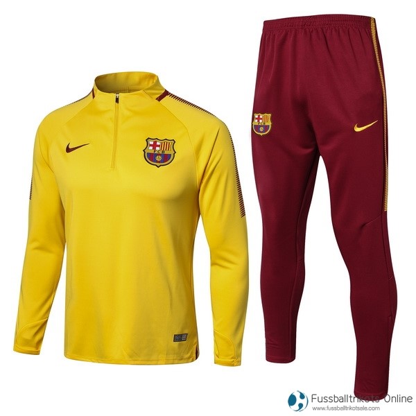 Barcelona Trainingsanzug 2017-18 Gelb Rote Fussballtrikots Günstig